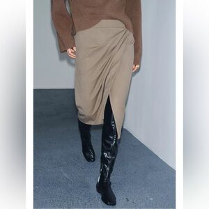 NWT ZARA FLOWY WRAP SKIRT ZW COLLECTION SIZE XS